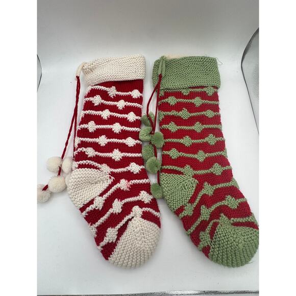 Vintage Knitted Christmas Stockings - Picture 1 of 4